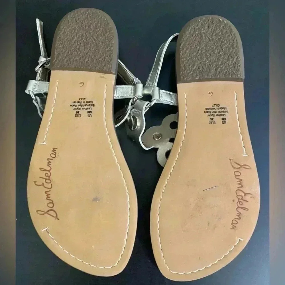 SAM EDELMAN GILLY T-STRAP SANDAL IN JUTE LEATHER - Picture 2 of 5
